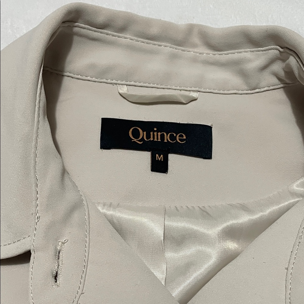 🛑NOT FOR SALE 🛑SOLD🛑Quince Women's Cropped Jacket Beige Blazer Sz Medium - Picture 11 of 14